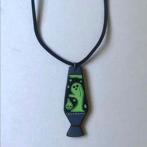 Necklace, handmade jewelry, Ghost Lava Lamp . Original artwork
